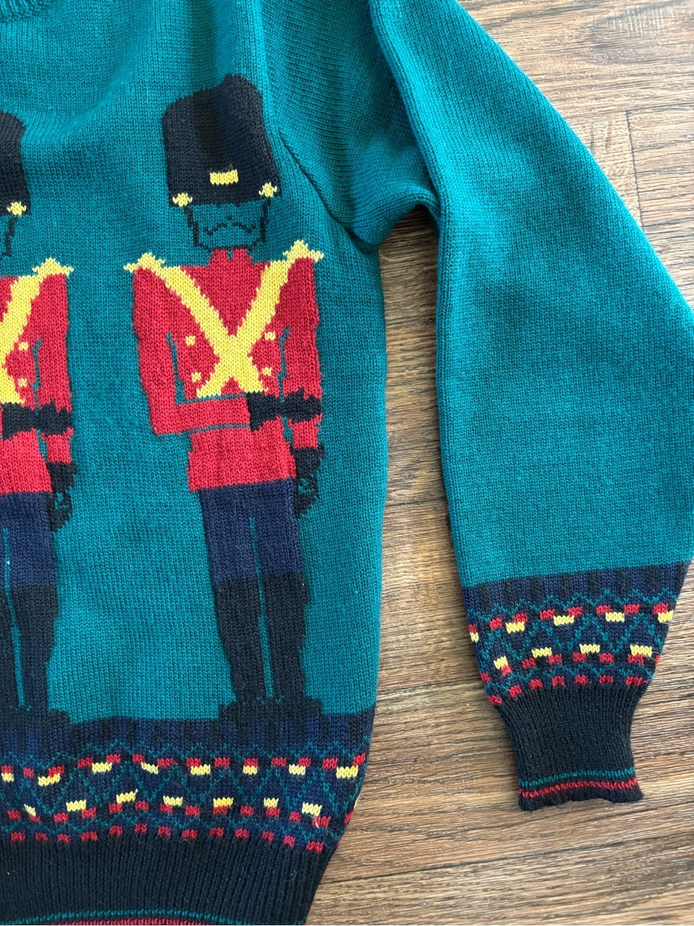 VTG Charter Club Jane Justin Toy Soldier Wool Blend Knit Sweater Green Keyhole S - Picture 7 of 16